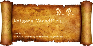 Weigang Versény névjegykártya